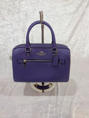 Coach Rowan Satchel Deep Purple With Optional Crossbody Strap